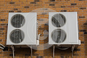 Two Air ÃÂ¡onditioning ÃÂ¡ompressor On The Wall